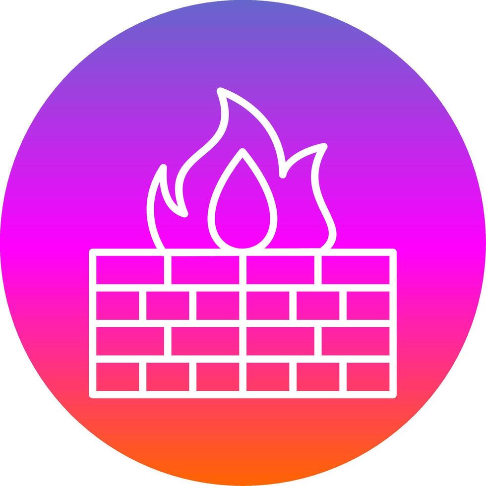 Firewall Line Gradient Circle Icon vector