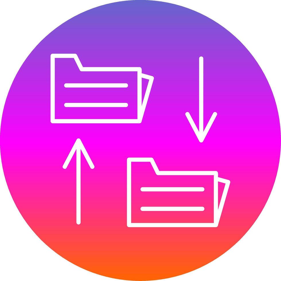 File Sharing Line Gradient Circle Icon vector