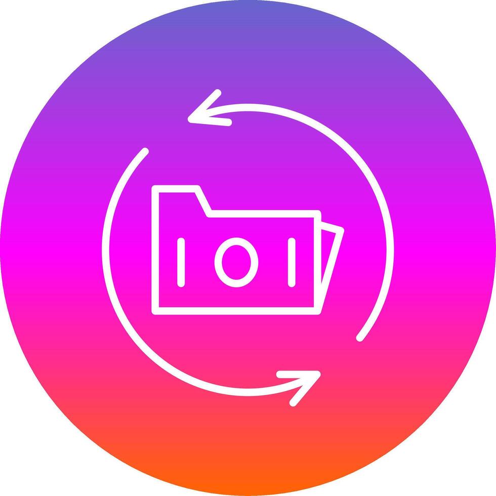 Data Backup Line Gradient Circle Icon vector