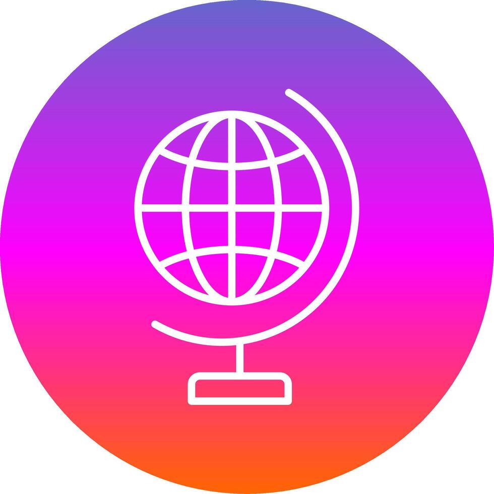 Global World Line Gradient Circle Icon vector