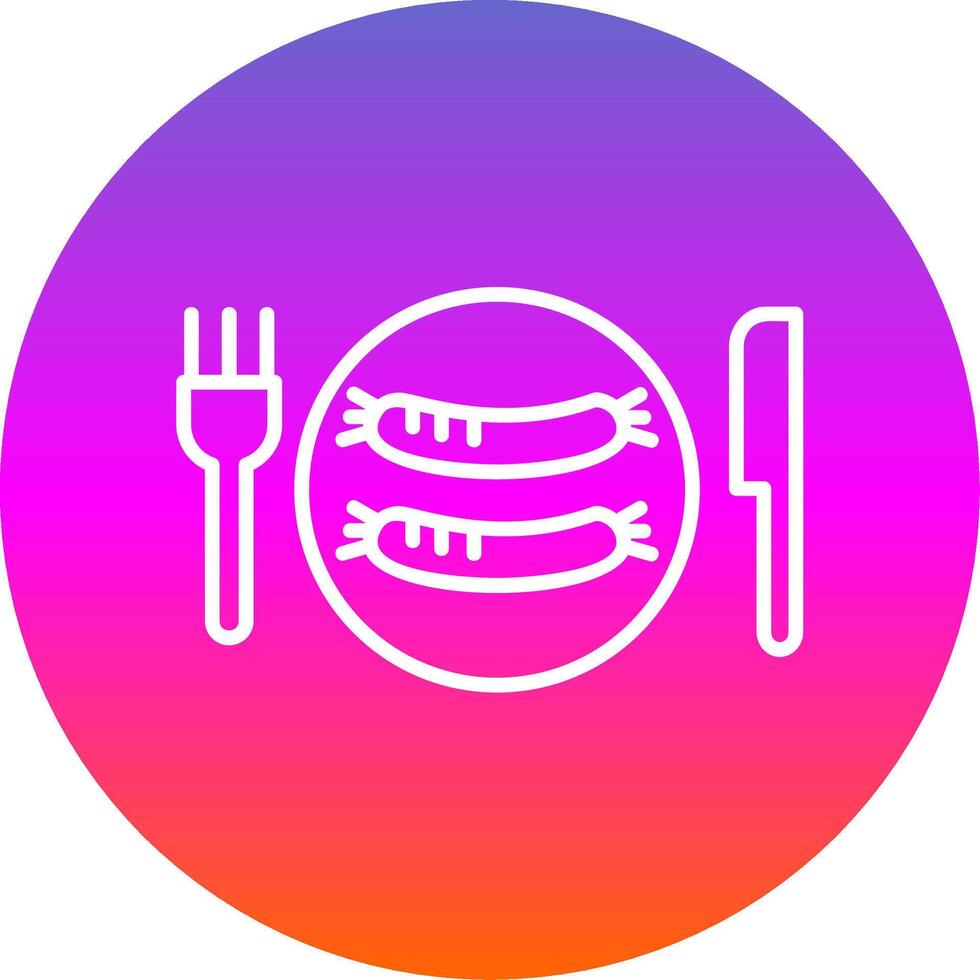 Sausages Line Gradient Circle Icon vector