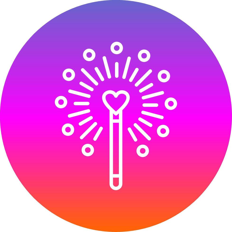 Magic Wand Line Gradient Circle Icon vector