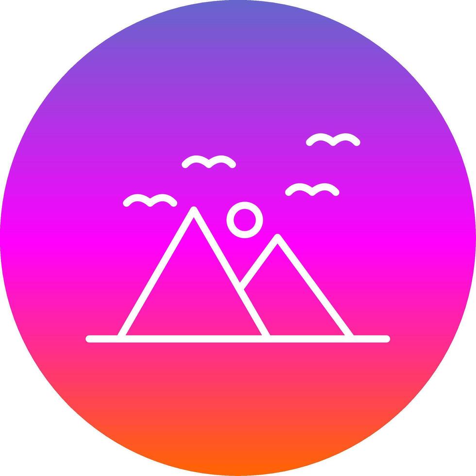 Mountains Line Gradient Circle Icon vector