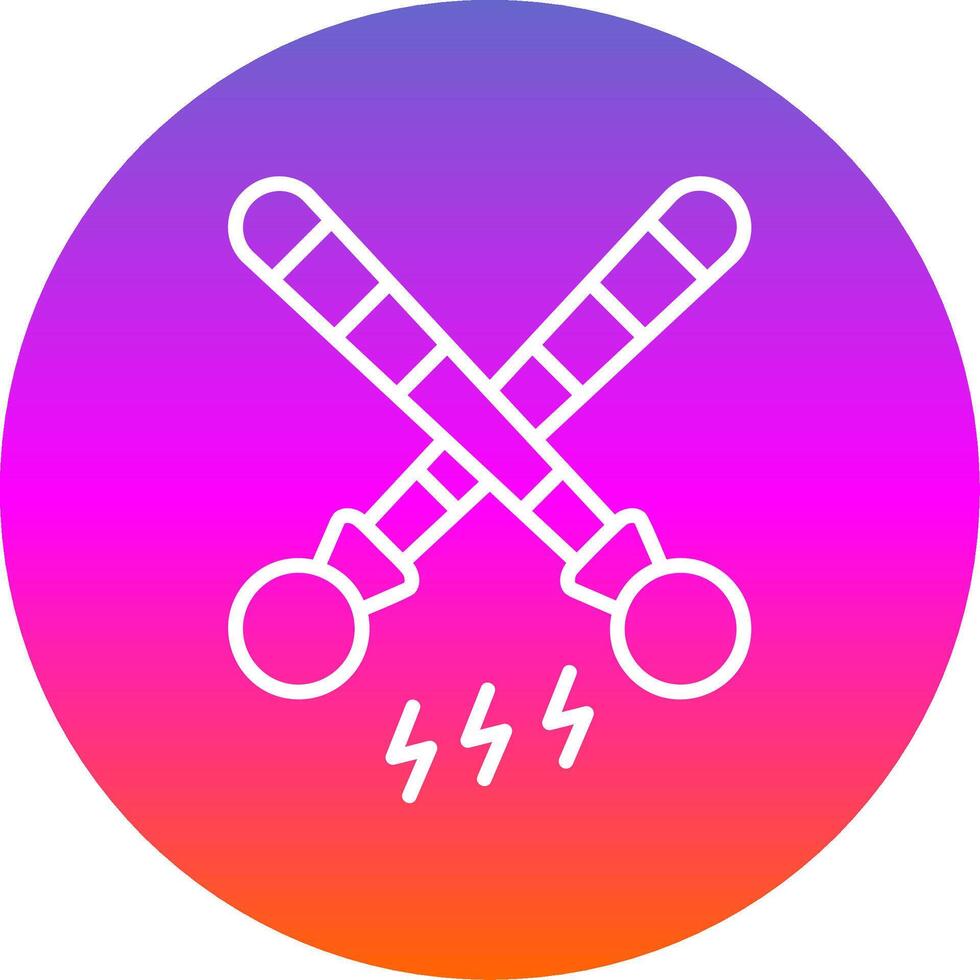 Drumsticks Line Gradient Circle Icon vector