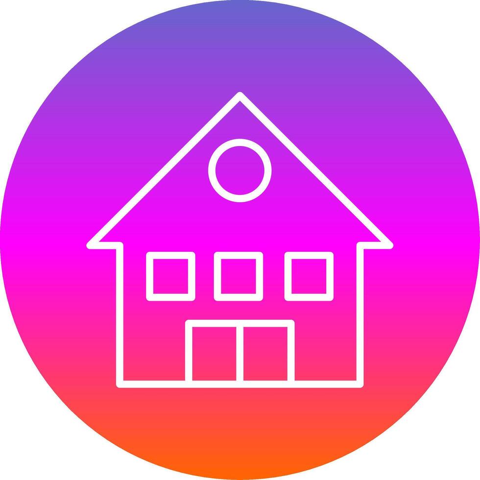 casa línea degradado circulo icono vector