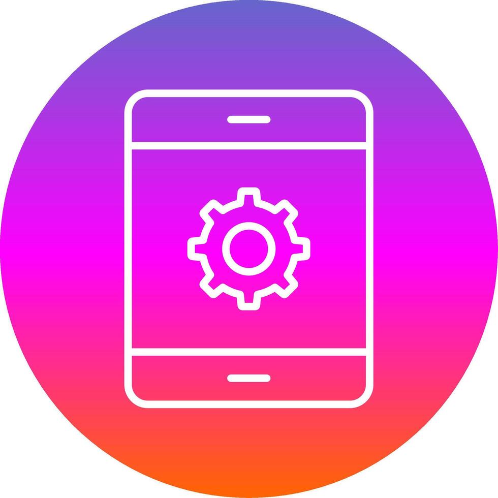 Mobile Phone Line Gradient Circle Icon vector