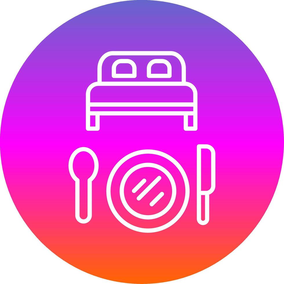 Bed And Breakfast Line Gradient Circle Icon vector