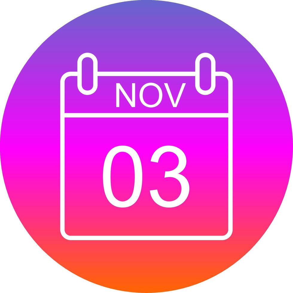 November Line Gradient Circle Icon vector