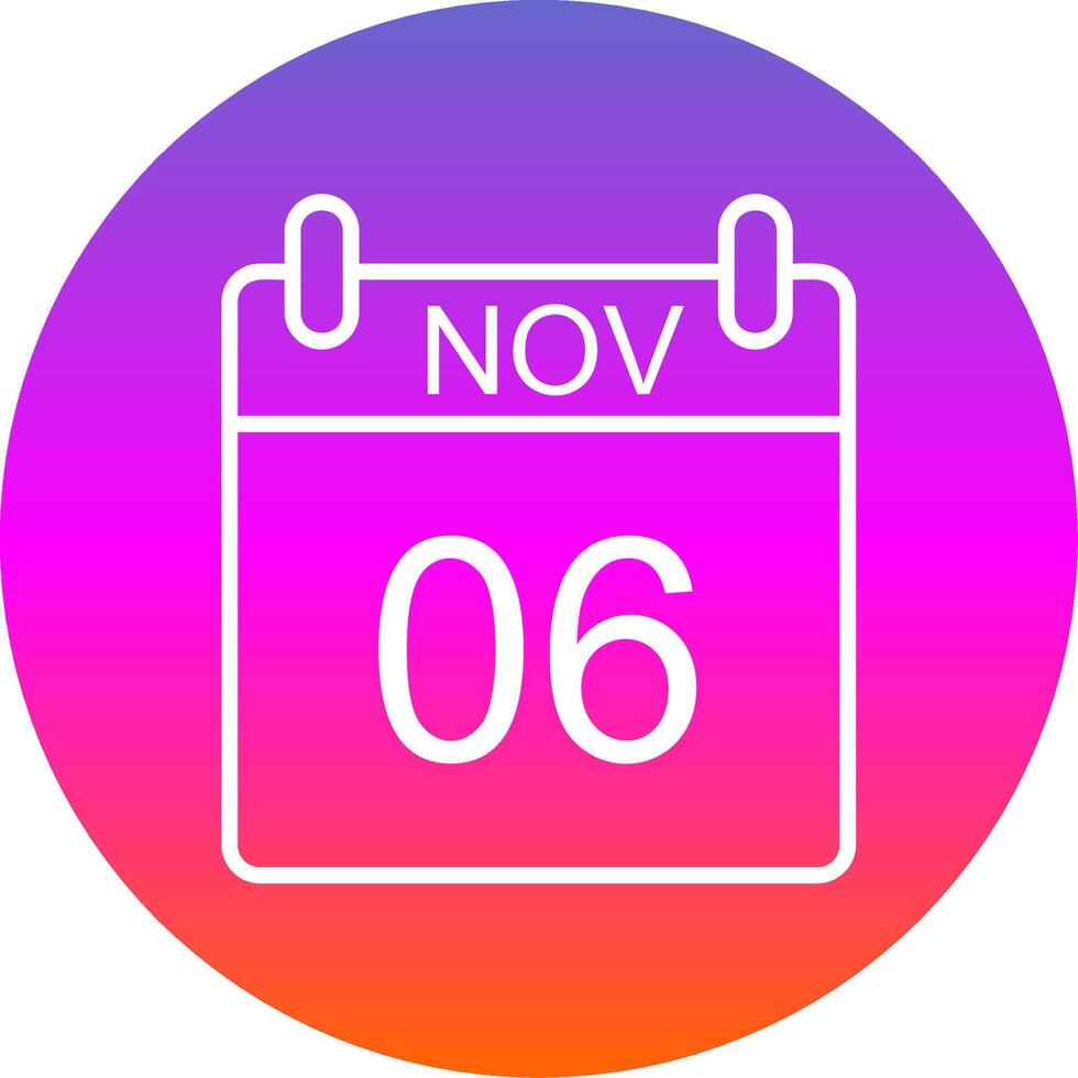 November Line Gradient Circle Icon vector