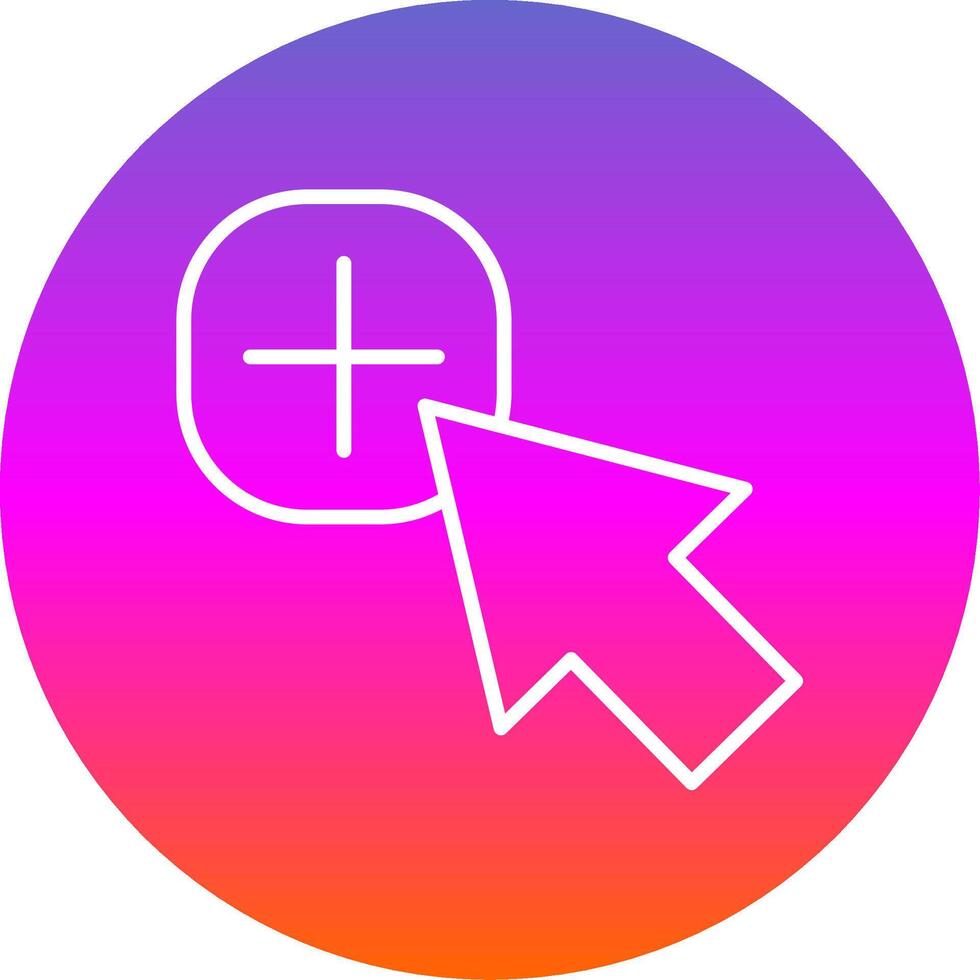 Mouse Cursor Line Gradient Circle Icon vector