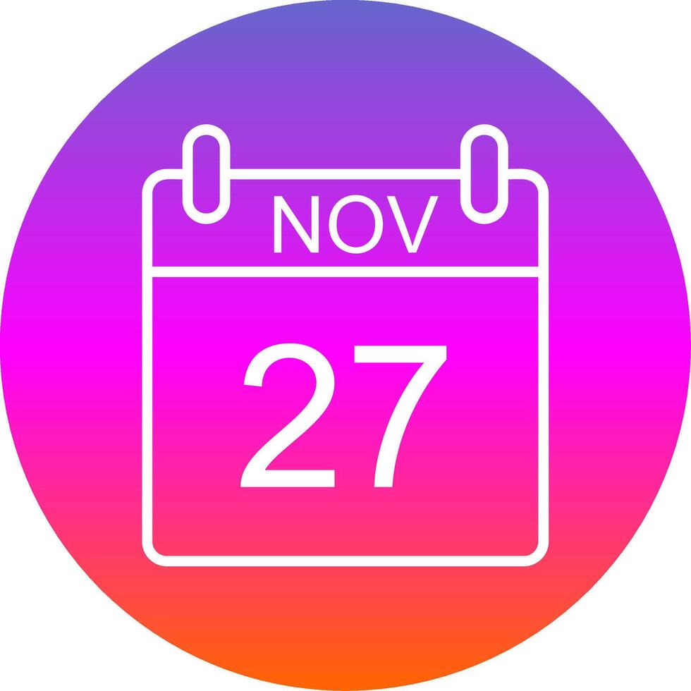 November Line Gradient Circle Icon vector