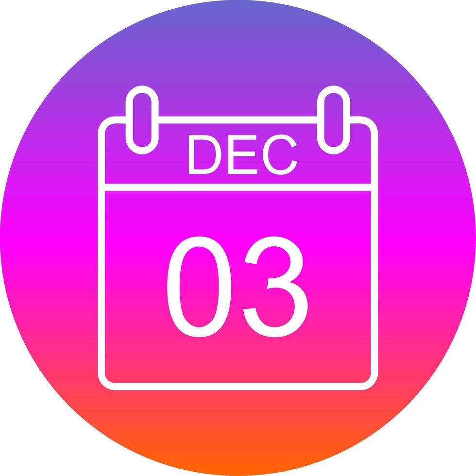 December Line Gradient Circle Icon vector
