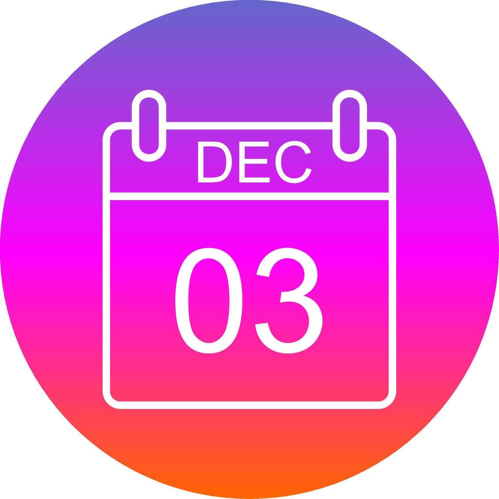 December Line Gradient Circle Icon vector