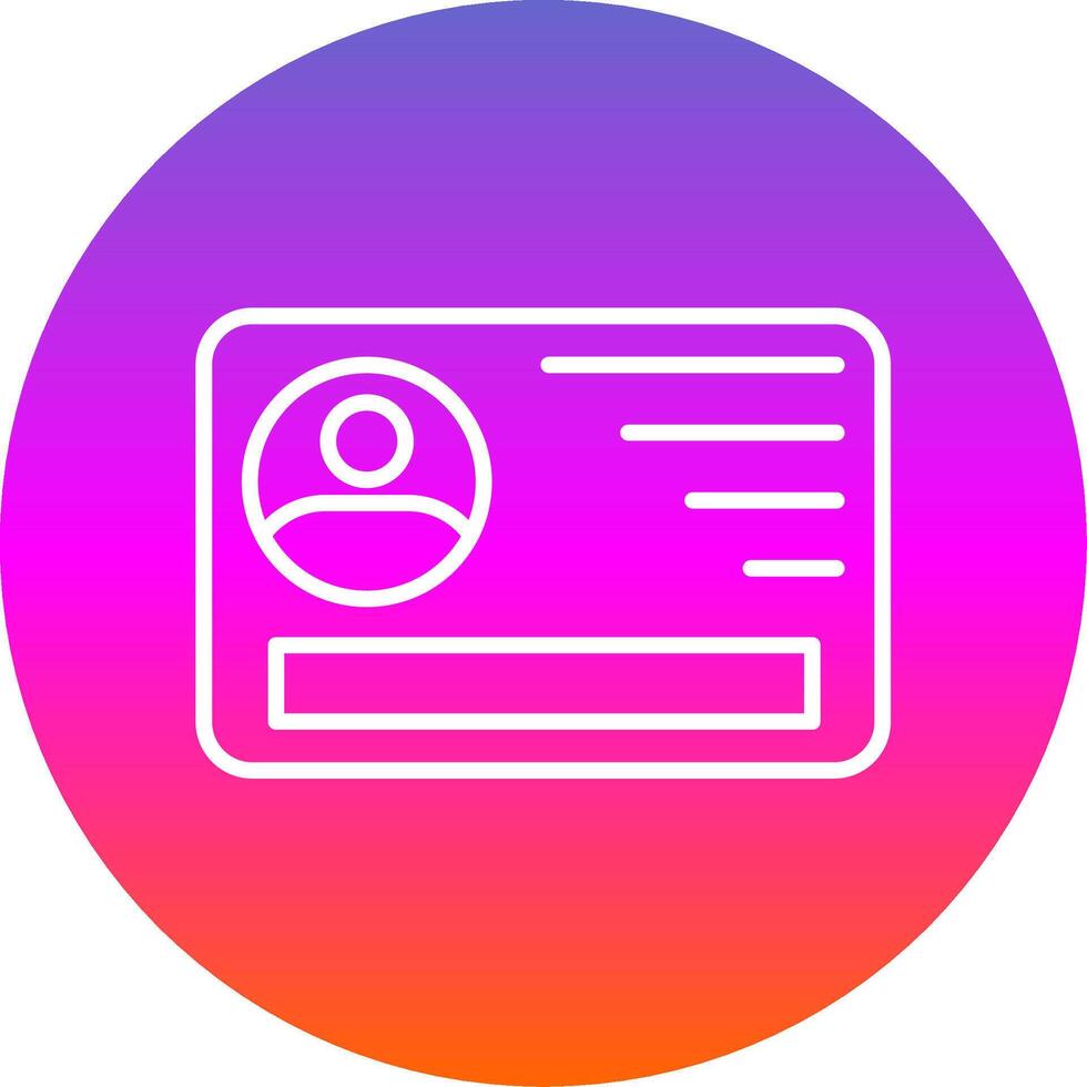 Id Card Line Gradient Circle Icon vector