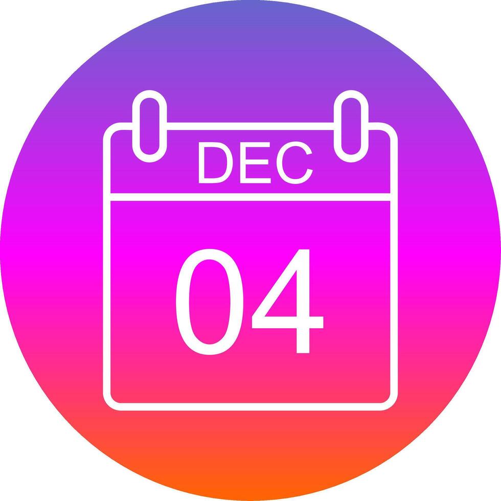 December Line Gradient Circle Icon vector