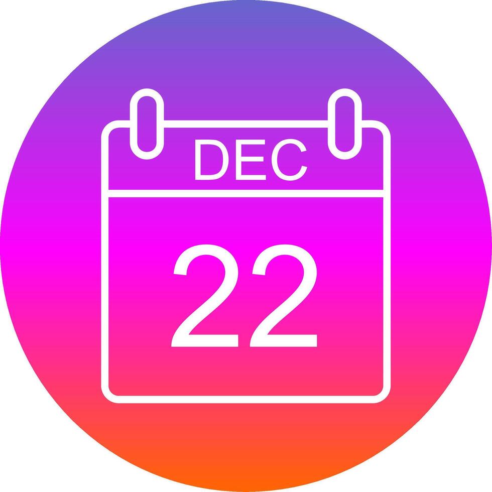 December Line Gradient Circle Icon vector