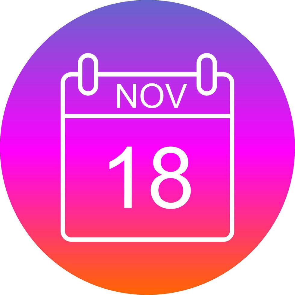 November Line Gradient Circle Icon vector