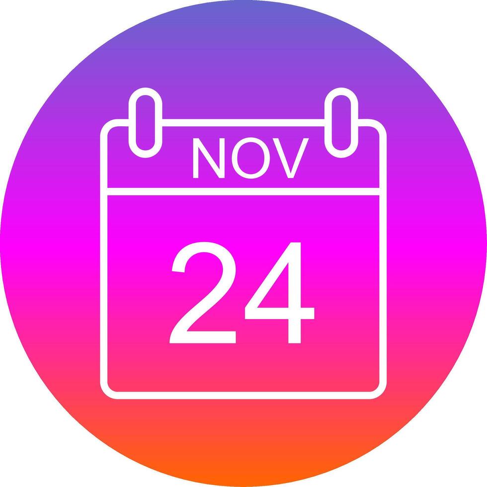 November Line Gradient Circle Icon vector