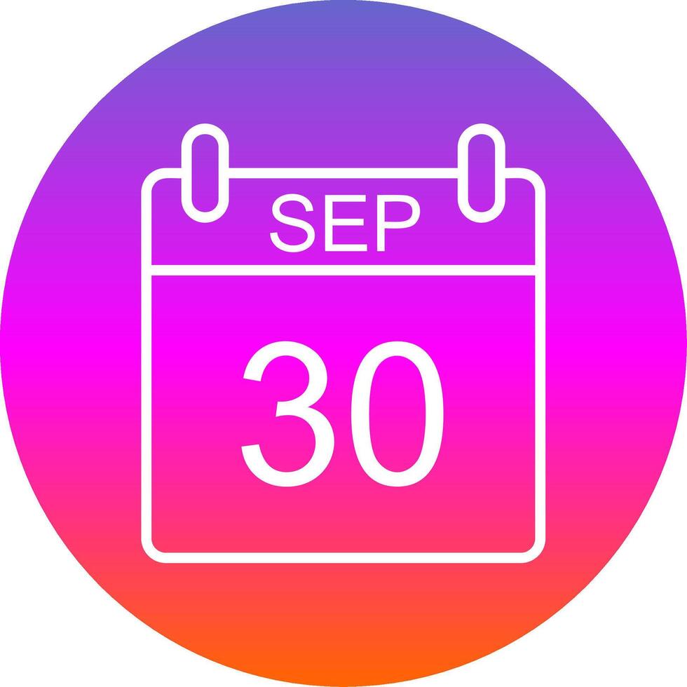 September Line Gradient Circle Icon vector