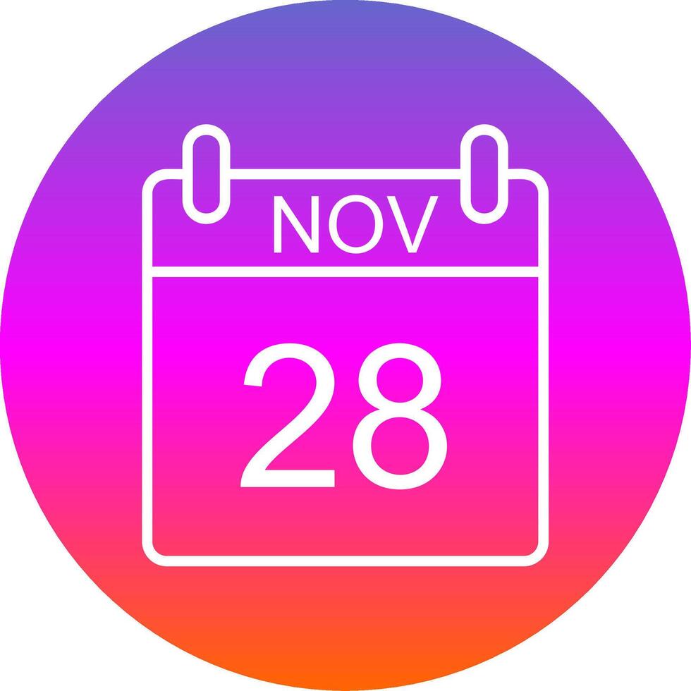 November Line Gradient Circle Icon vector