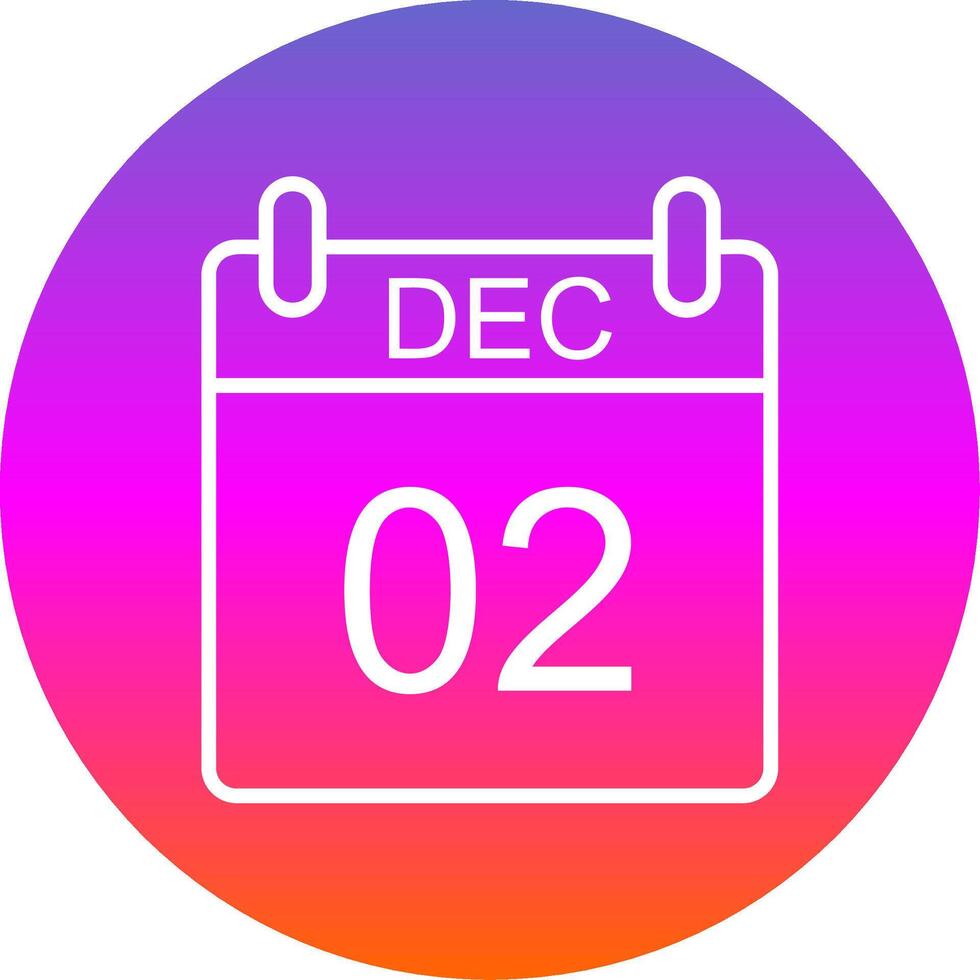 December Line Gradient Circle Icon vector