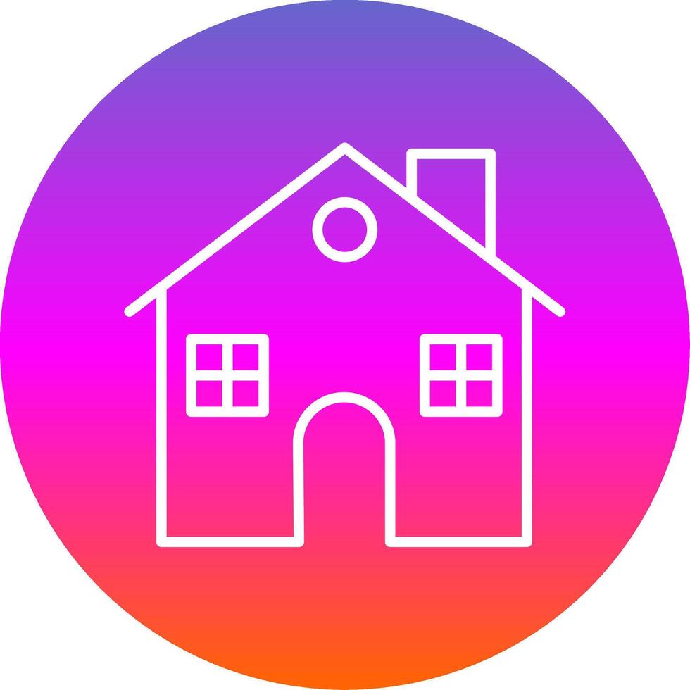 Home Line Gradient Circle Icon vector