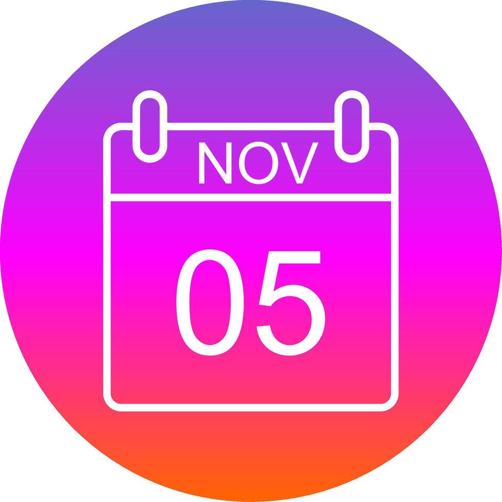 November Line Gradient Circle Icon vector