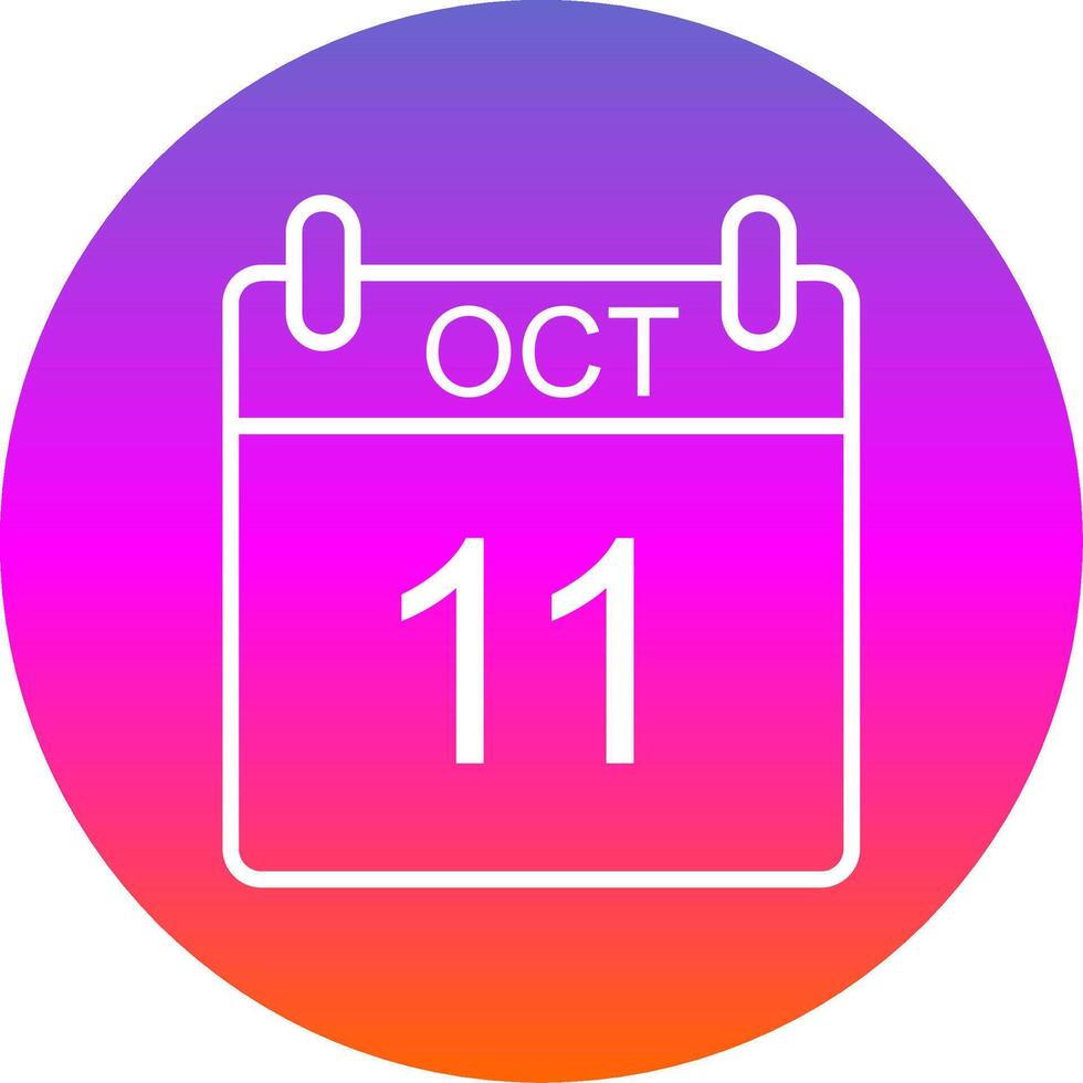 October Line Gradient Circle Icon vector