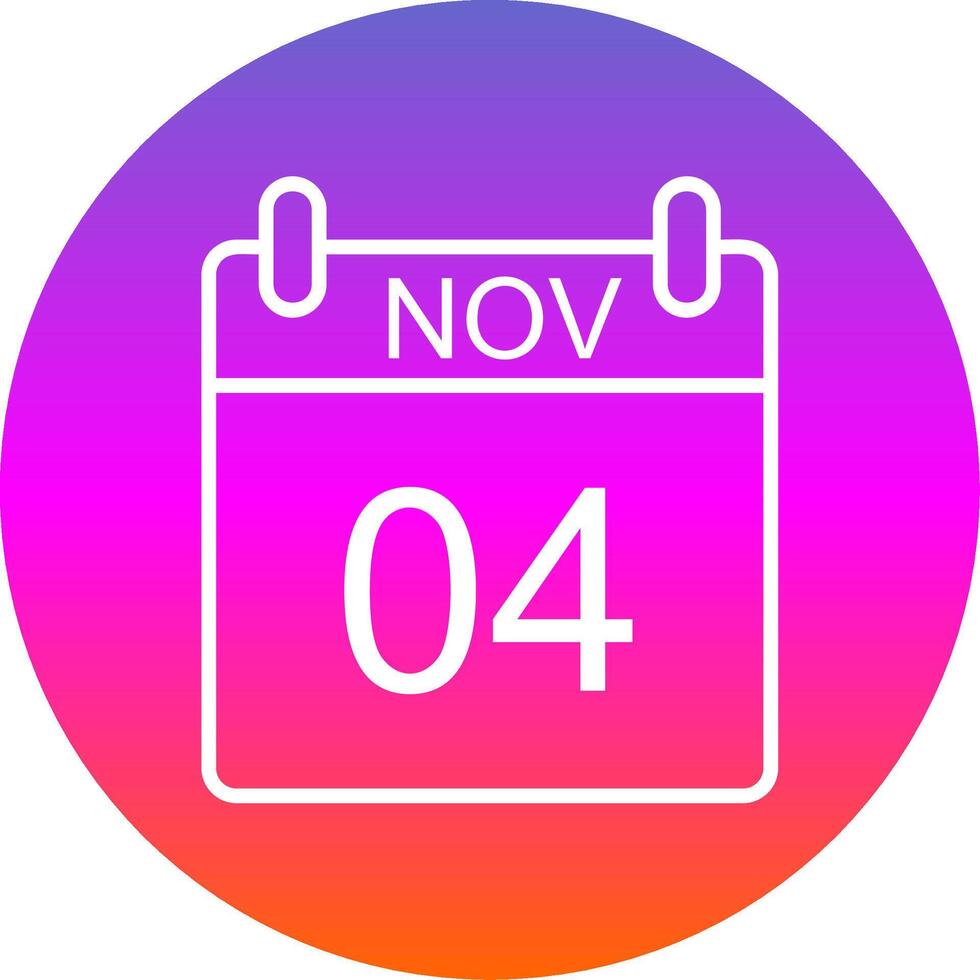 November Line Gradient Circle Icon vector