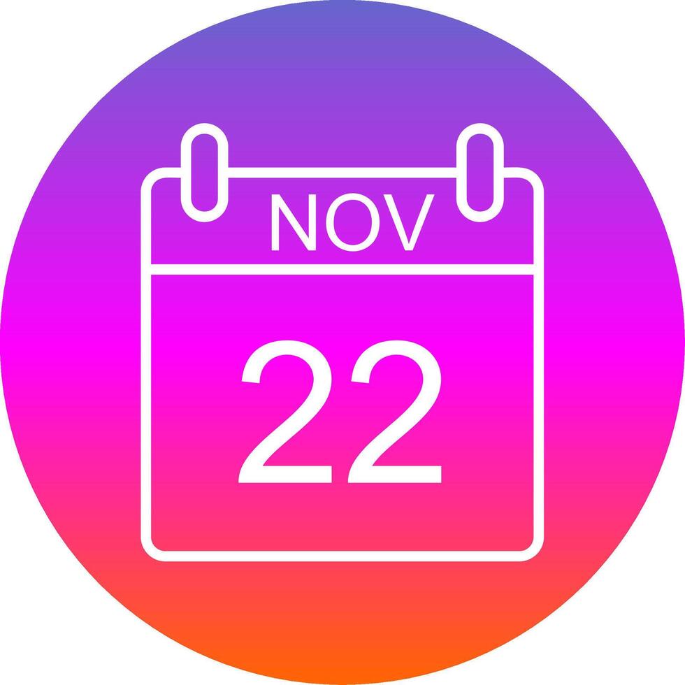 November Line Gradient Circle Icon vector