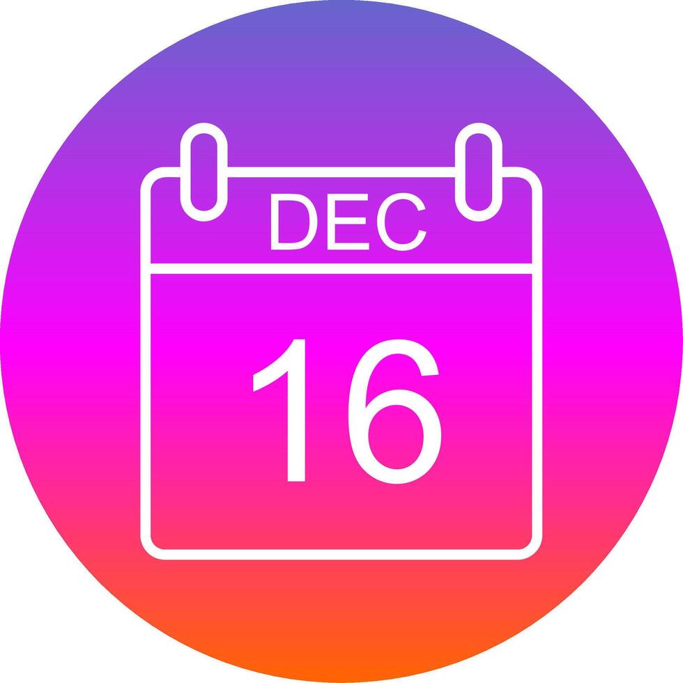 December Line Gradient Circle Icon vector