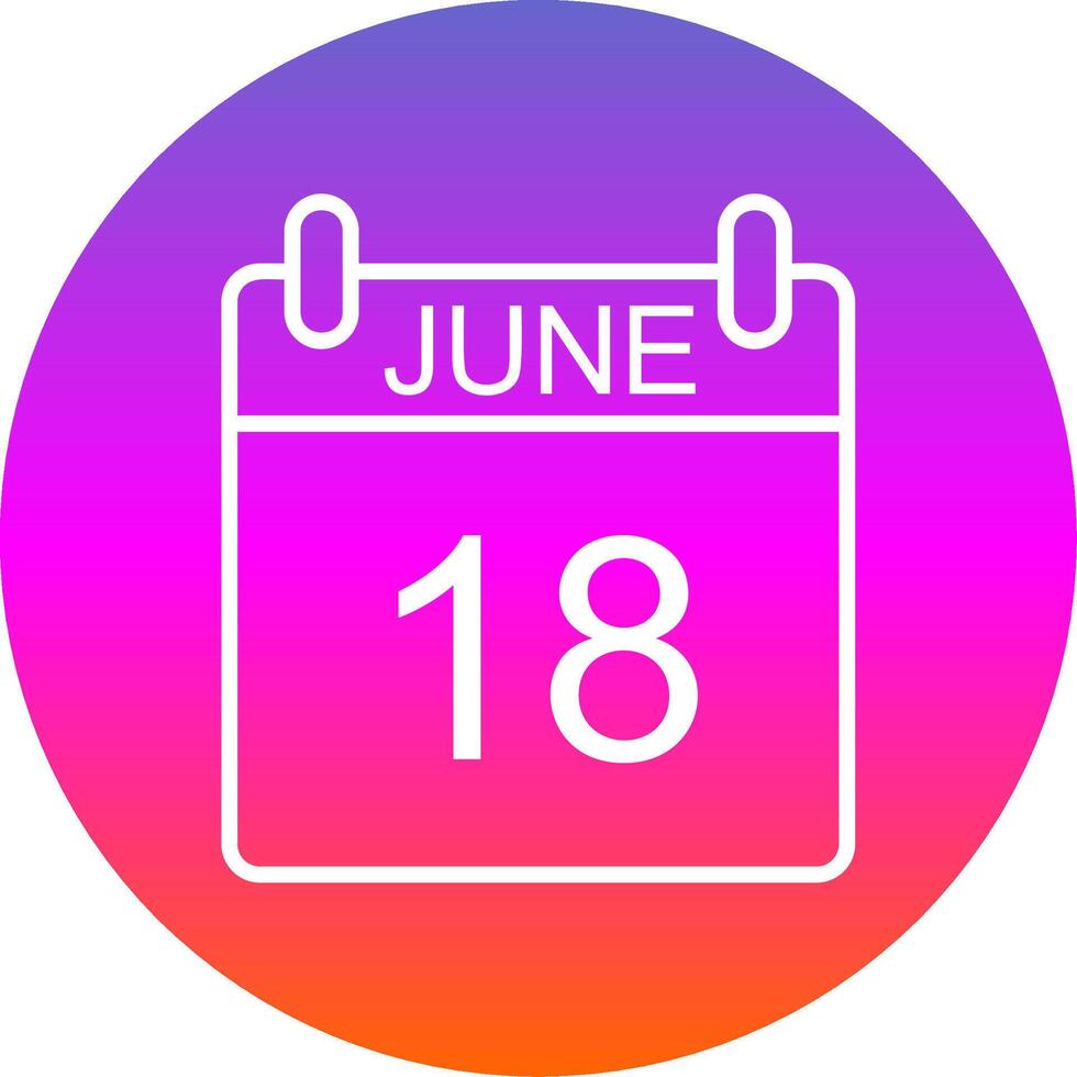 June Line Gradient Circle Icon vector