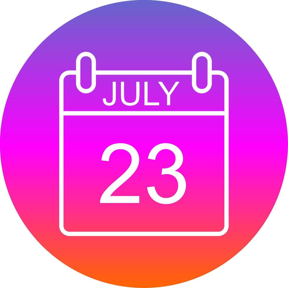 July Line Gradient Circle Icon vector