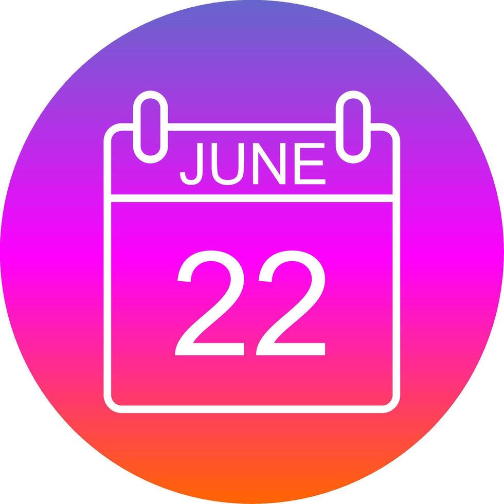 June Line Gradient Circle Icon vector