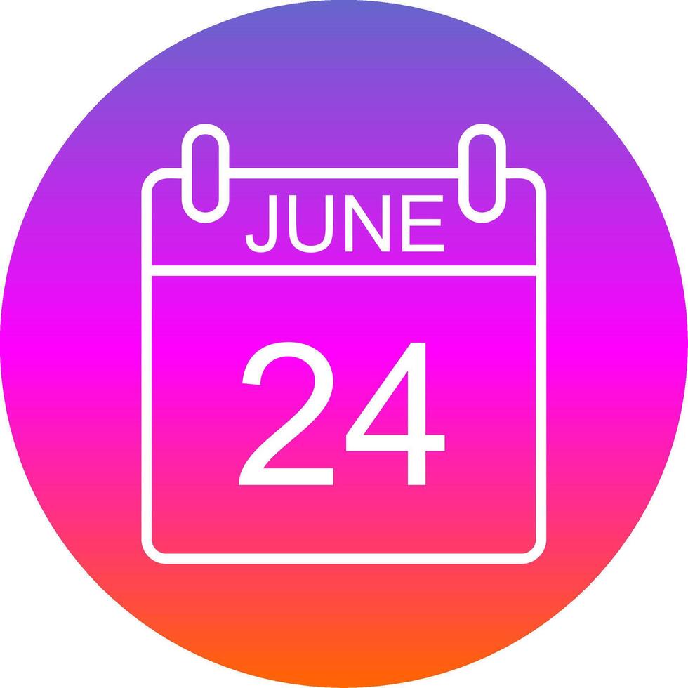 June Line Gradient Circle Icon vector