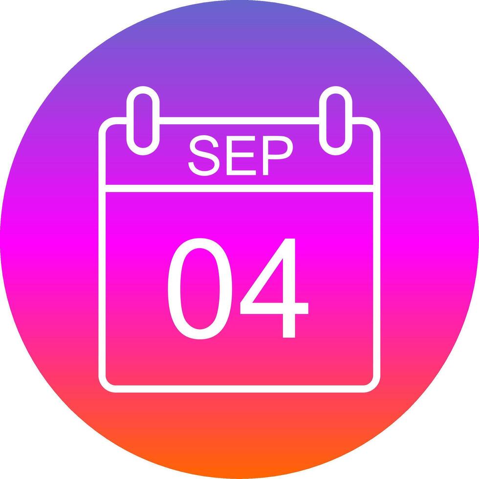 September Line Gradient Circle Icon vector