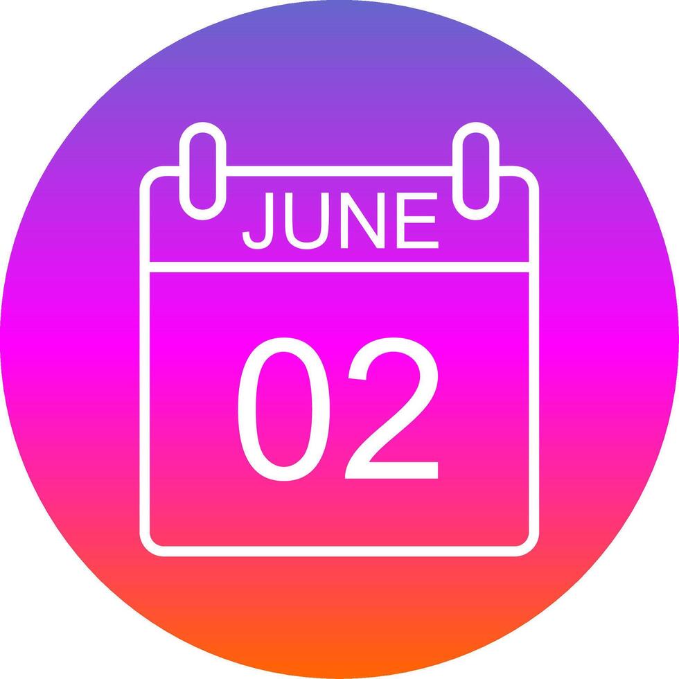 June Line Gradient Circle Icon vector