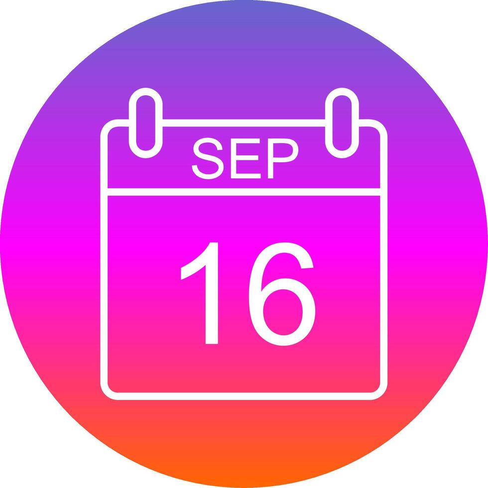 septiembre línea degradado circulo icono vector