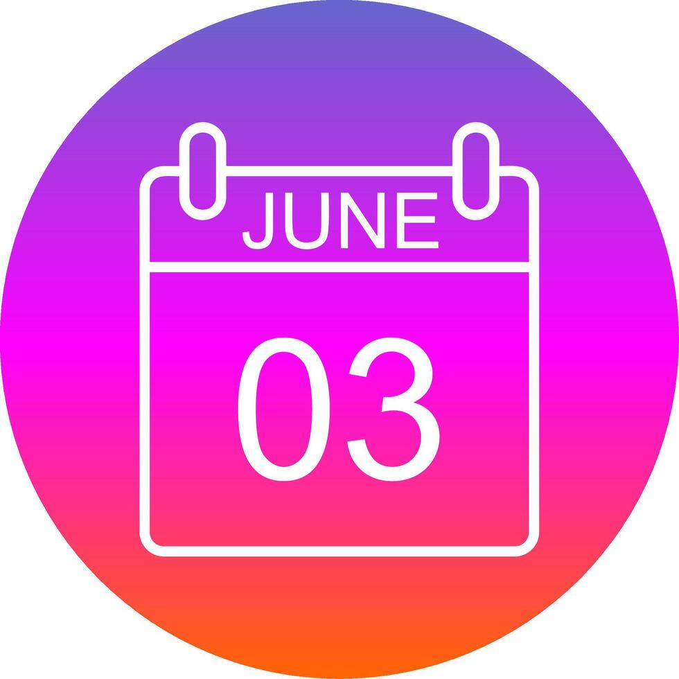 June Line Gradient Circle Icon vector