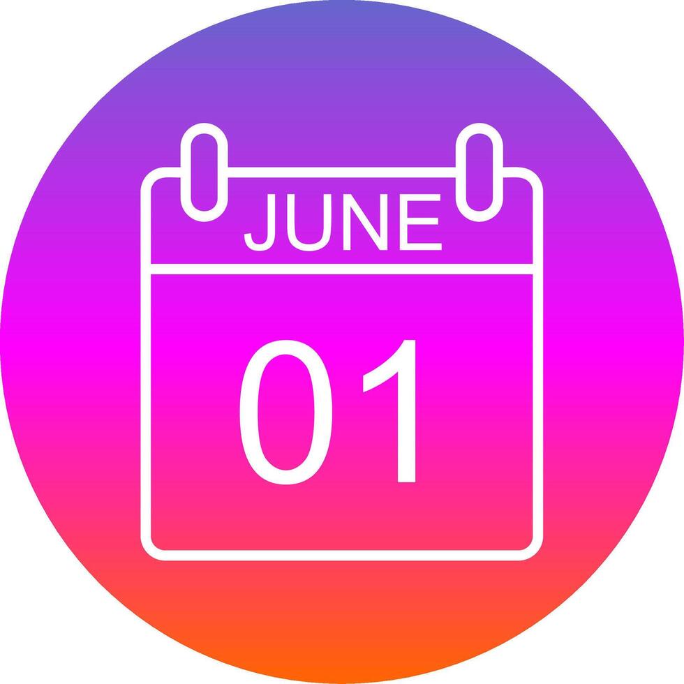 June Line Gradient Circle Icon vector