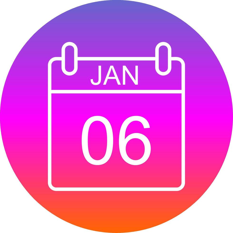 enero línea degradado circulo icono vector