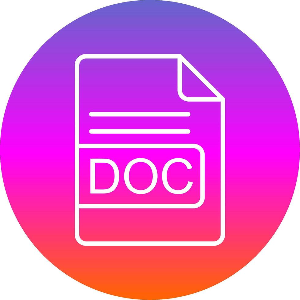 DOC File Format Line Gradient Circle Icon vector