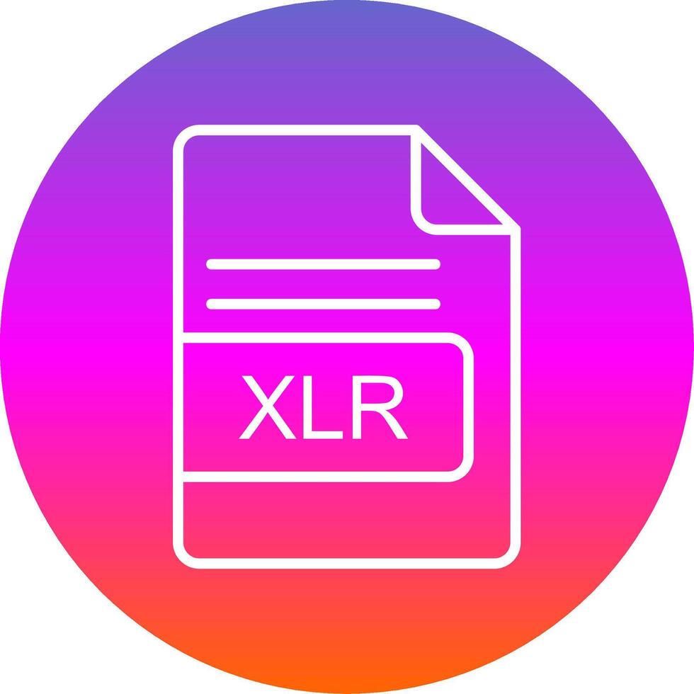 XLR File Format Line Gradient Circle Icon vector
