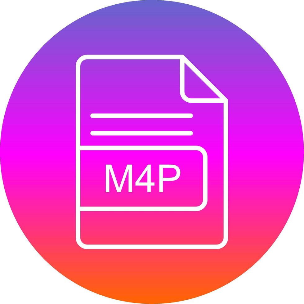 M4P File Format Line Gradient Circle Icon vector