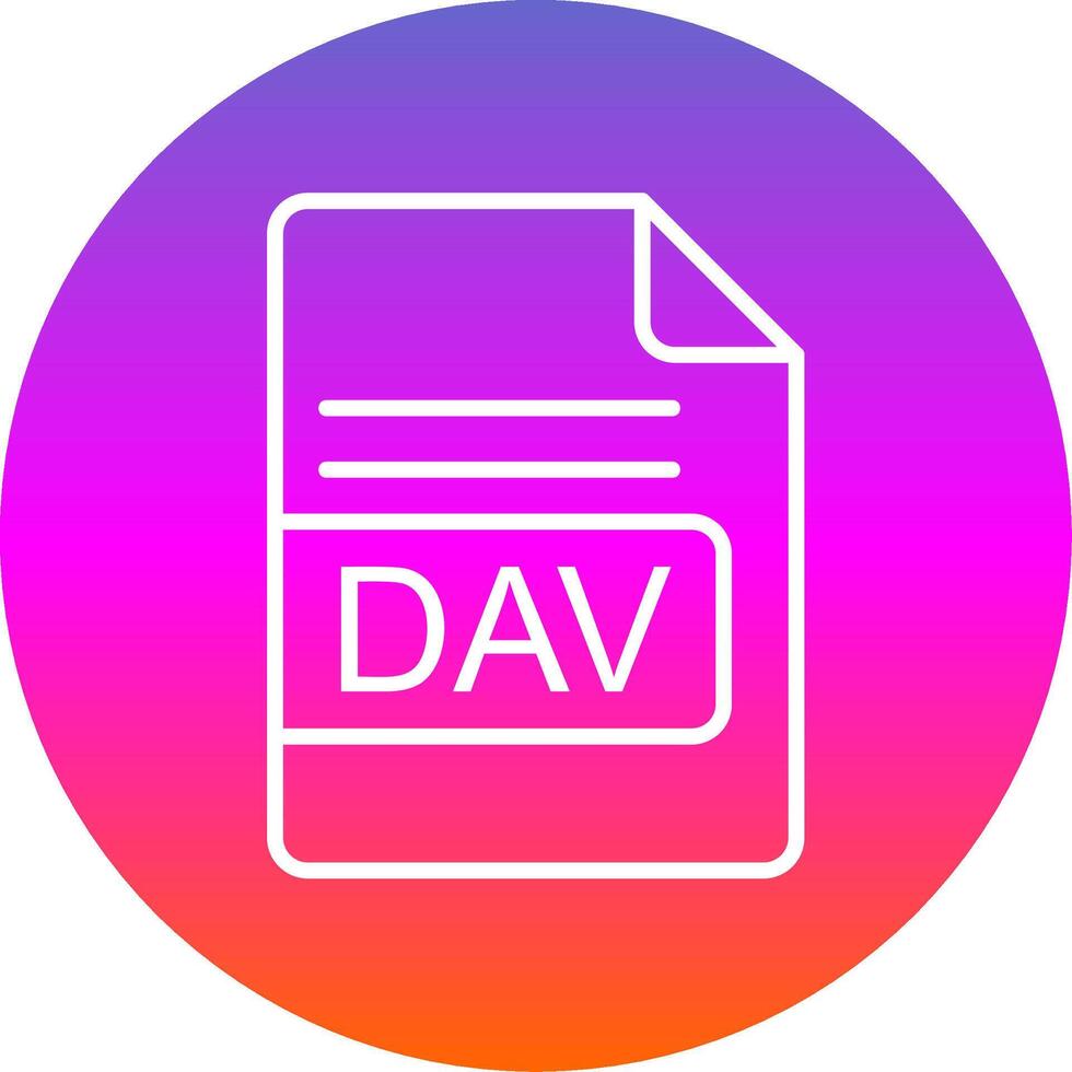 DAV File Format Line Gradient Circle Icon vector