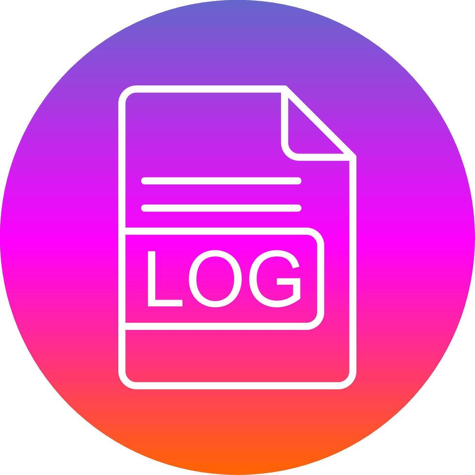 LOG File Format Line Gradient Circle Icon vector