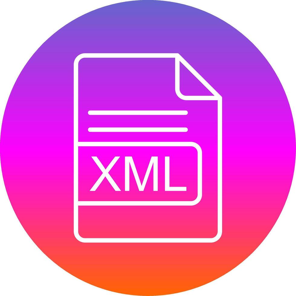XML File Format Line Gradient Circle Icon vector