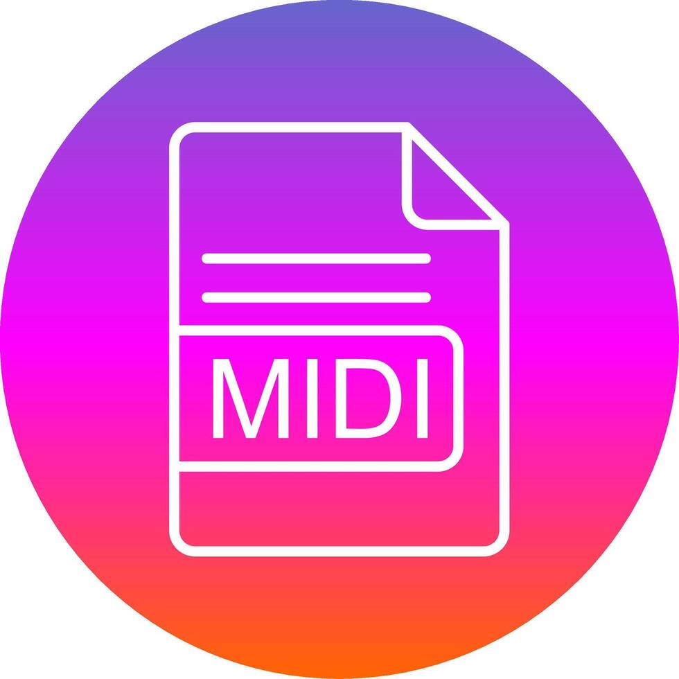 midi archivo formato línea degradado circulo icono vector