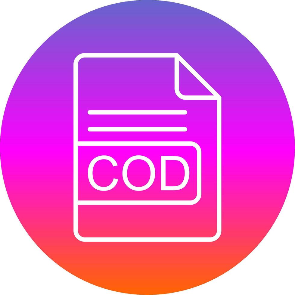 COD File Format Line Gradient Circle Icon vector