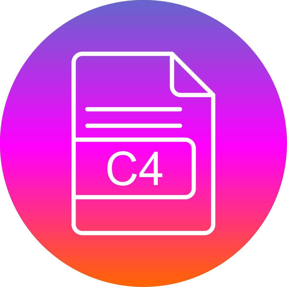 C4 File Format Line Gradient Circle Icon vector